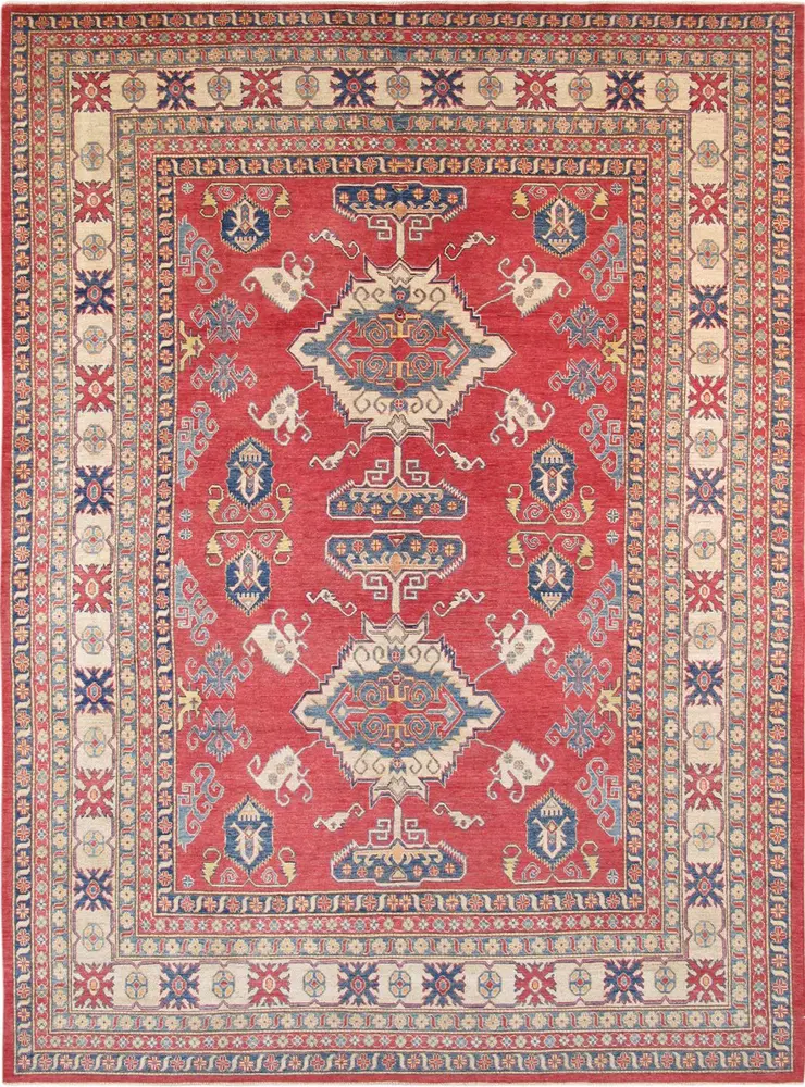 Pasargad Home Kazak Collection Hand-Knotted Wool Area Rug- 9' 7