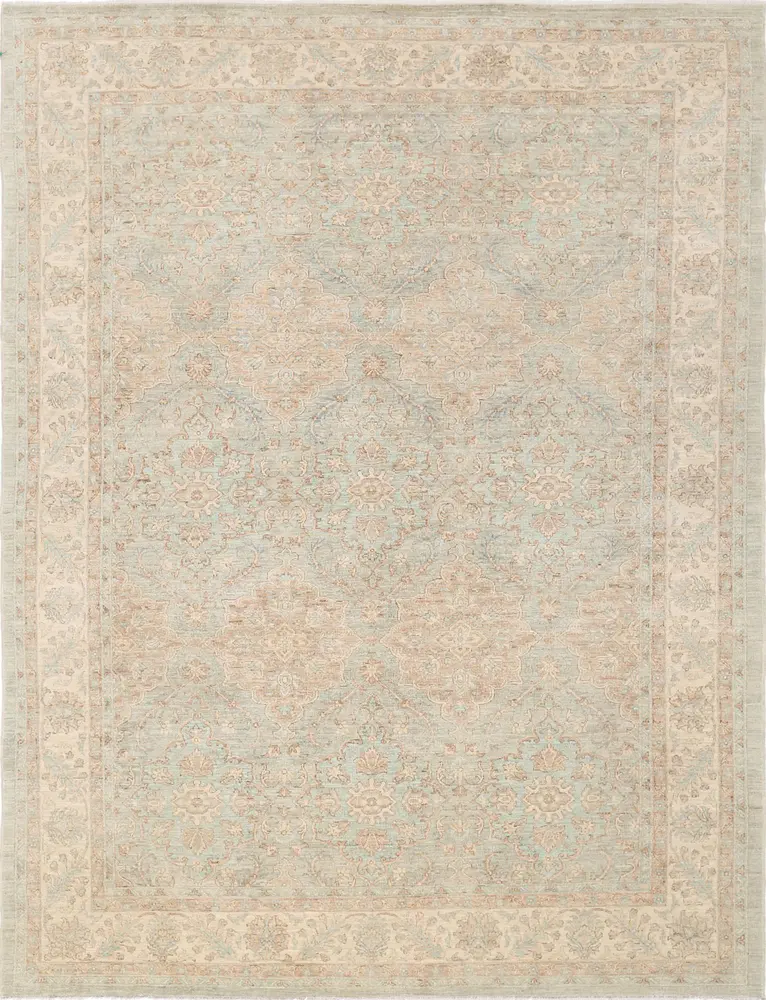 Pasargad Home Denver Hand-Knotted Grey Wool Area Rug- 9' 0
