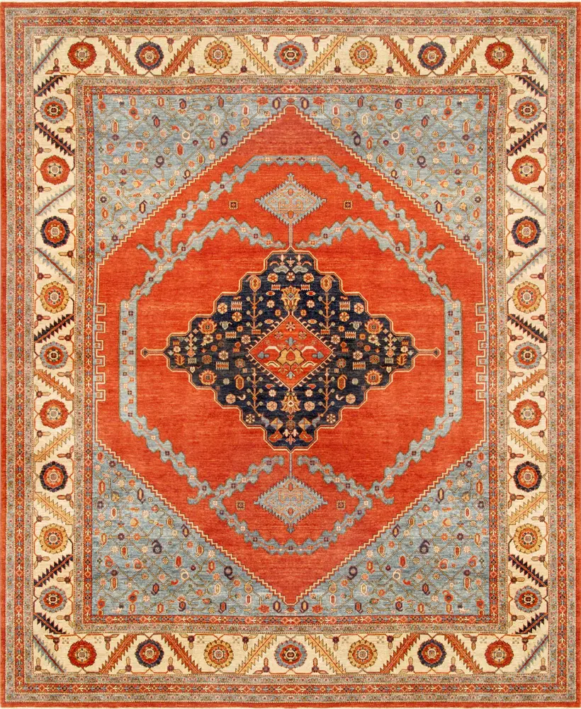 Pasargad Home Serapi Collection Hand-Knotted Lamb's Wool Area Rug- 12' 1