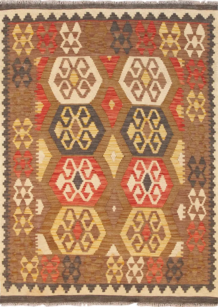 Pasargad Home Kilim Collection Hand-Woven Wool Area Rug- 3' 7