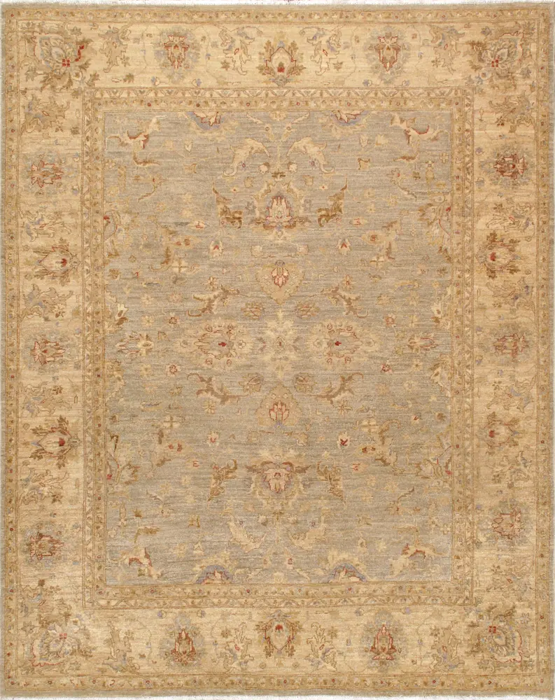 Pasargad Home Denver Hand-Knotted L. Blue Wool Area Rug- 8' 0