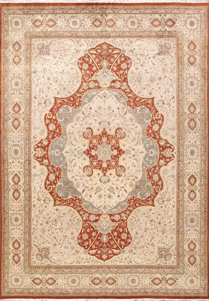 Pasargad Home Baku Hand-Knotted Silk & Wool Area Rug- 9'11
