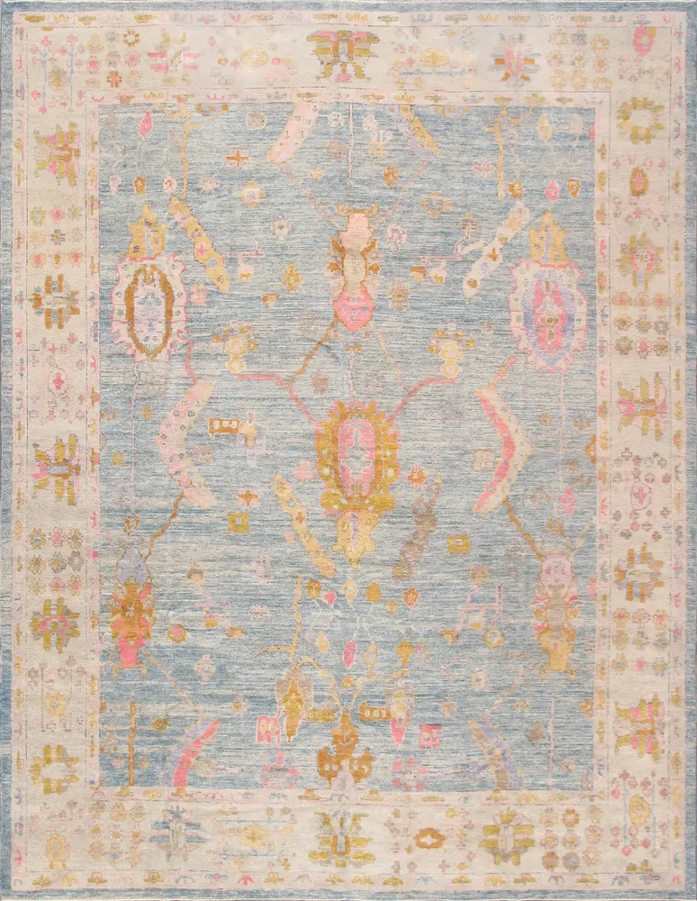 Pasargad Home Oushak Collection Hand-Knotted Wool Area Rug-11' 6