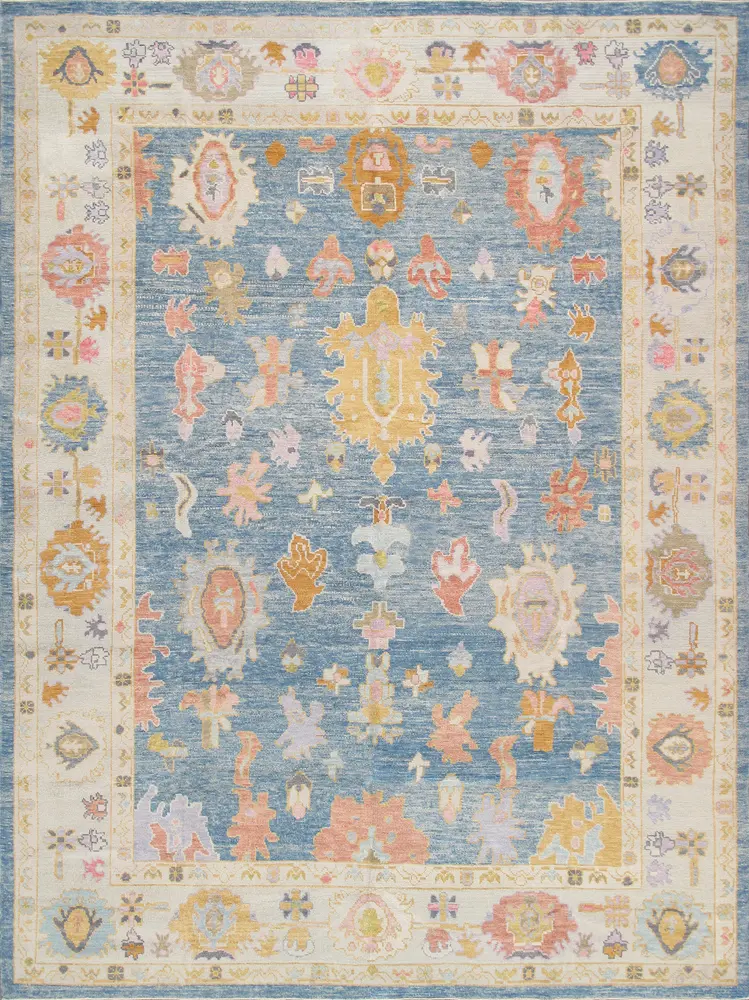 Pasargad Home Oushak Collection Hand-Knotted Wool Area Rug- 9'10