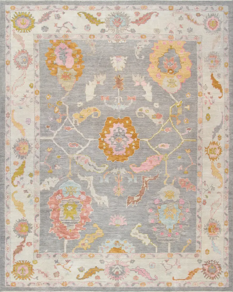 Pasargad Home Oushak Collection Hand-Knotted Wool Area Rug-11' 6