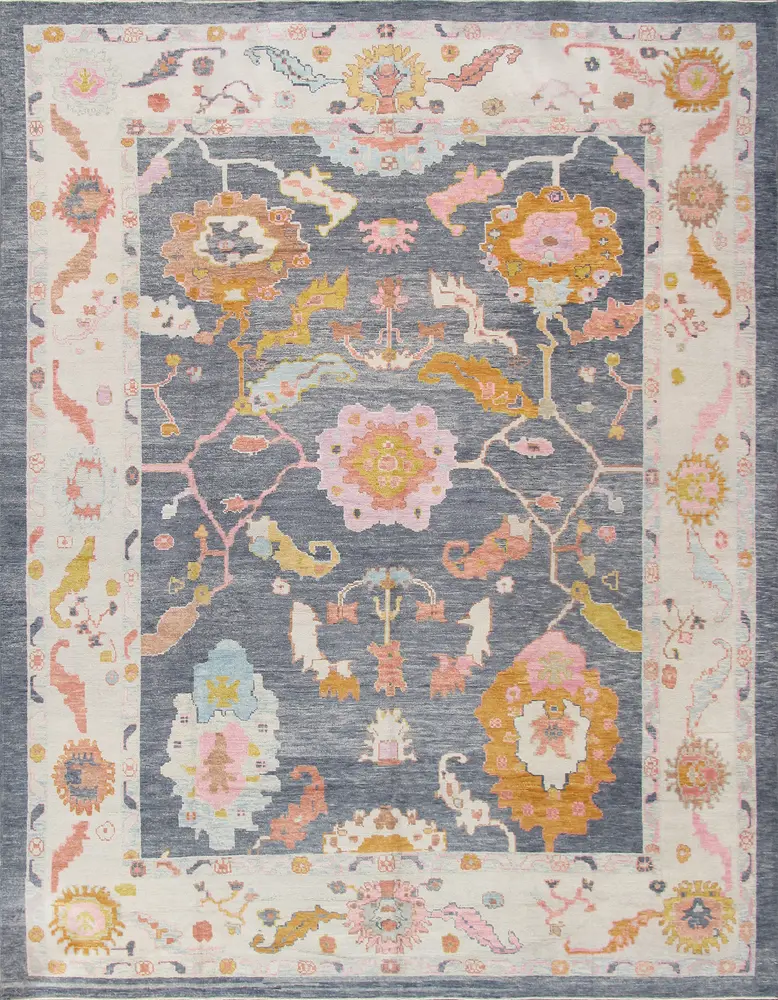 Pasargad Home Oushak Collection Hand-Knotted Wool Area Rug-11' 9