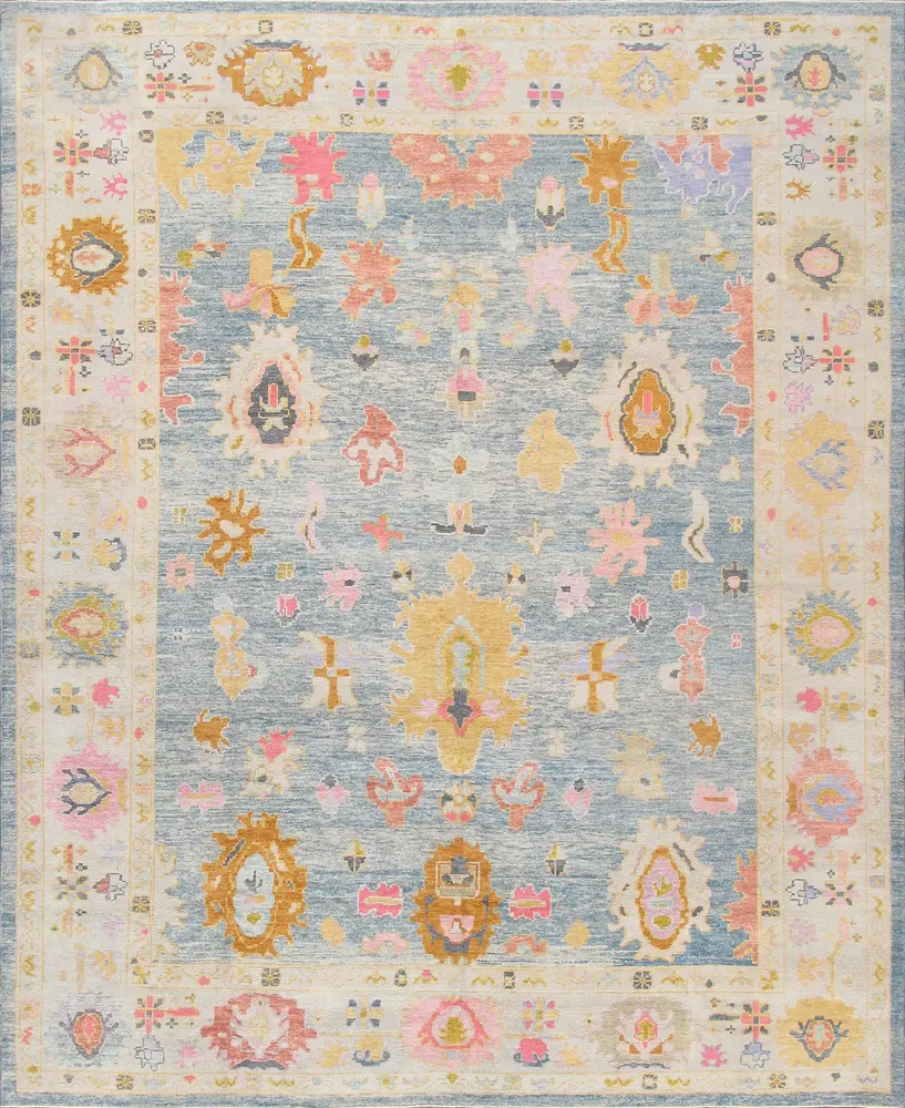 Pasargad Home Oushak Collection Hand-Knotted Wool Area Rug-11' 7