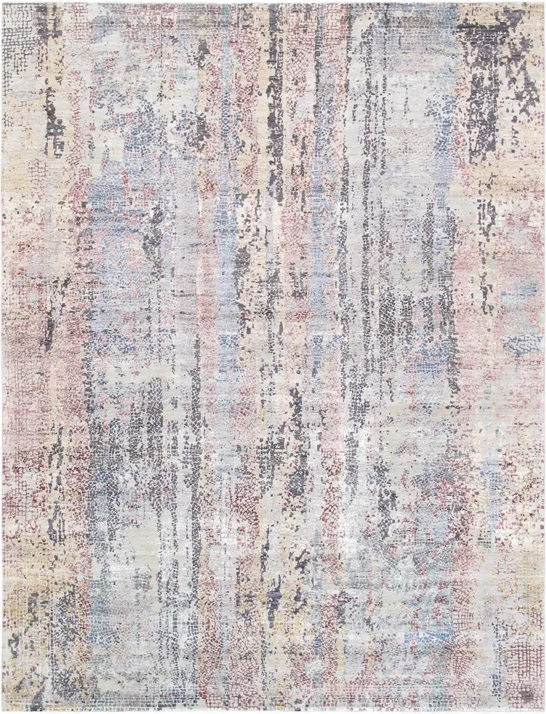 Pasargad Home Modern Gemstone Collection Hand-Knotted Silk & Wool Area Rug- 8' 2