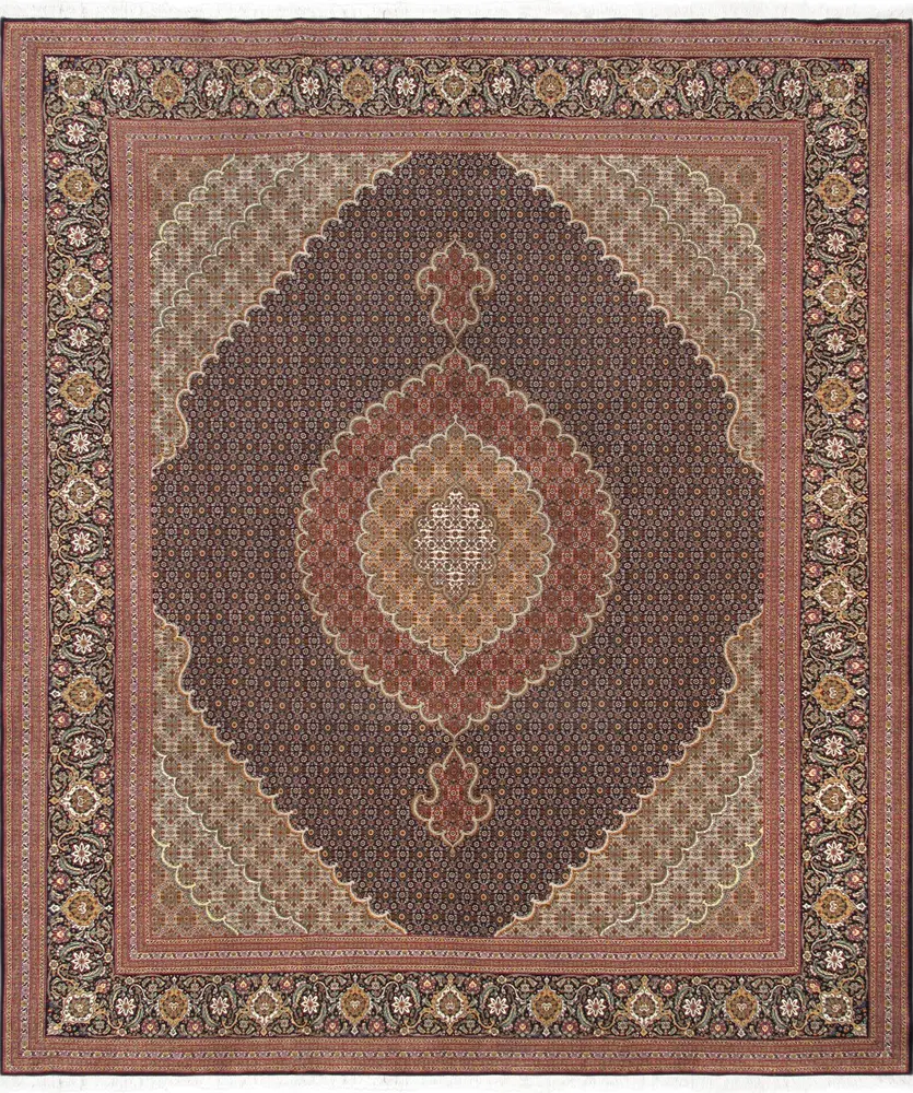 Pasargad Home Baku Colletion Hand-Knotted Silk & Wool Area Rug- 8' 3