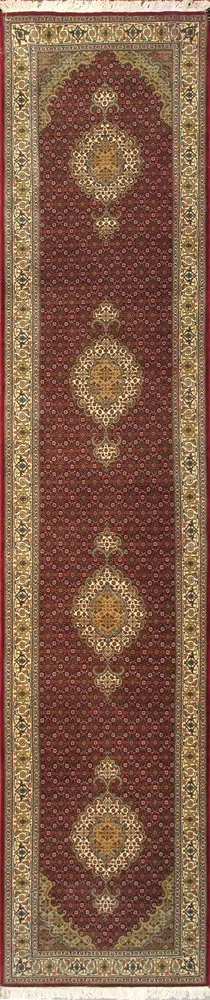Pasargad Home Baku Hand-Knotted Red Silk & Wool Runner- 2' 8'' X 13' 0''