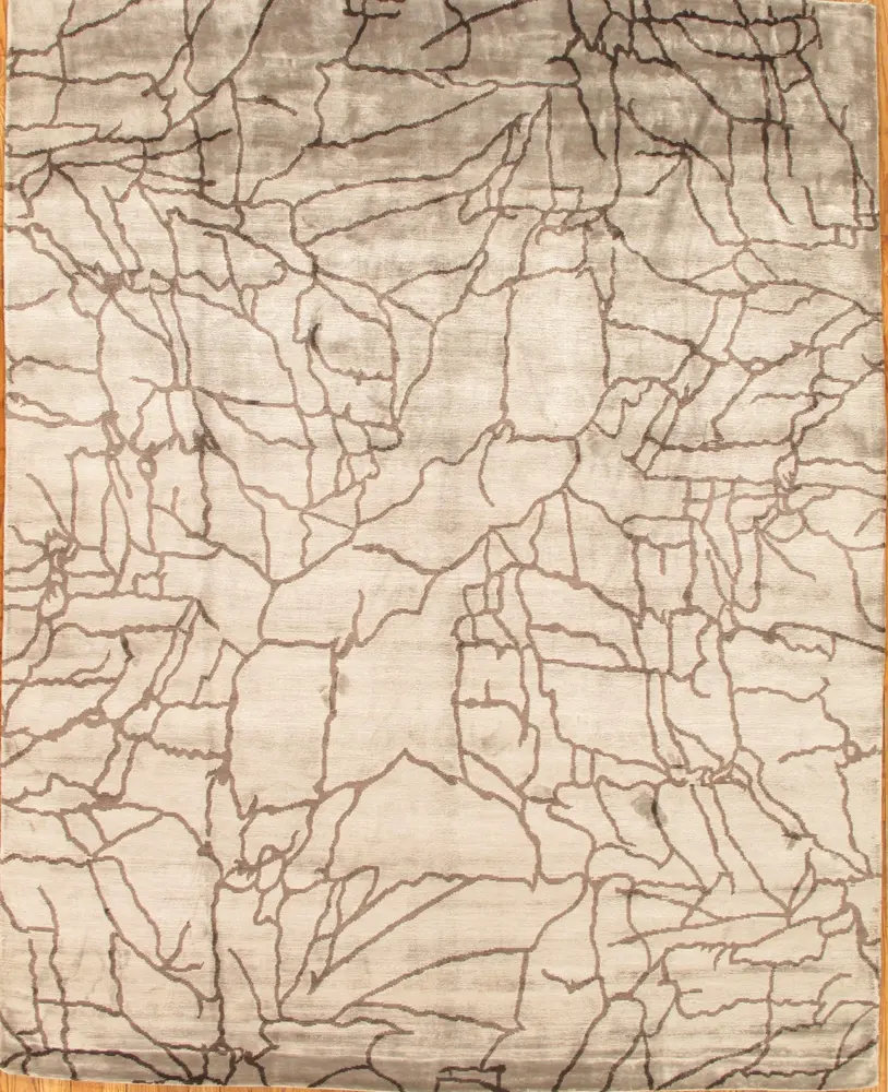 Pasargad Home Modern Collection Hand-Knotted Lamb's Wool Area Rug- 3' 0