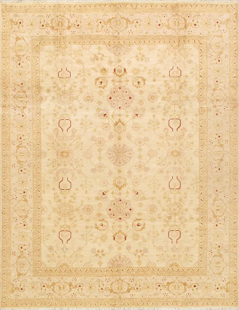 Pasargad Home Azerbaijan Collection Hand-Knotted Lamb's Wool Area Rug- 9' 1