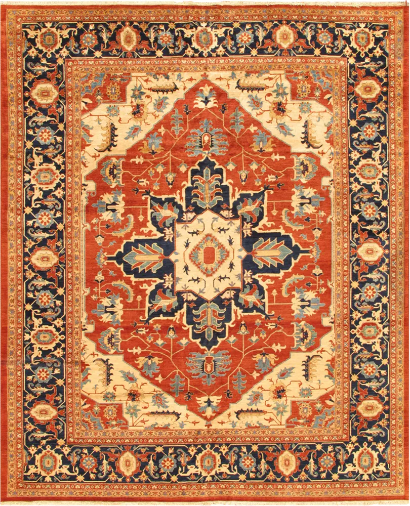 Pasargad Home Serapi Collection Hand-Knotted Lamb's Wool Area Rug- 9' 10
