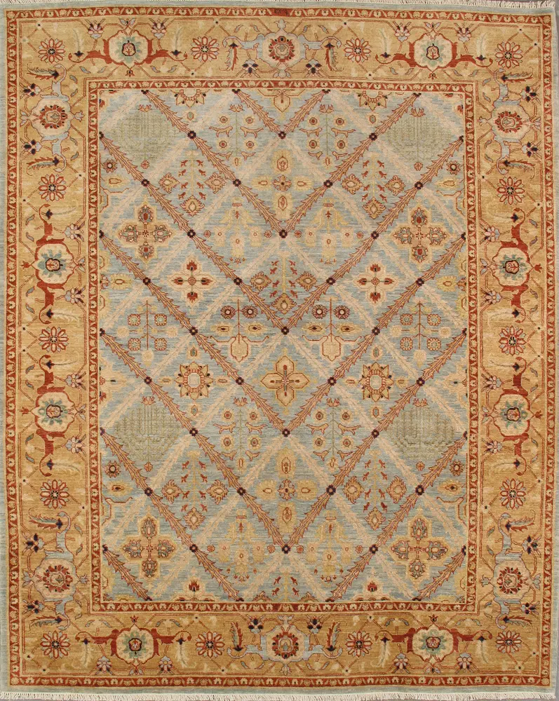 Pasargad Home Azerbaijan Collection Hand-Knotted Lamb's Wool Area Rug- 9'11