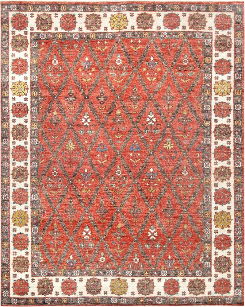 Pasargad Home Nomad Collection Hand-Knotted Wool Area Rug- 7' 9