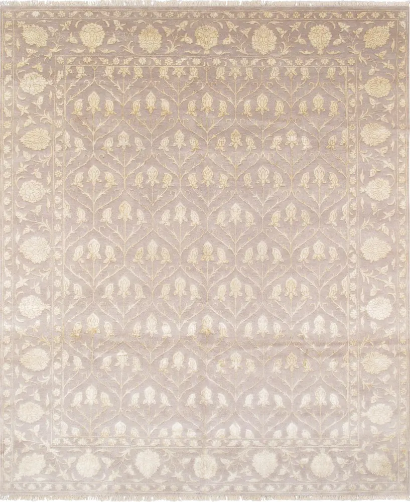 Pasargad Home Baku Collection Hand-Knotted Silk & Wool Area Rug- 7' 11