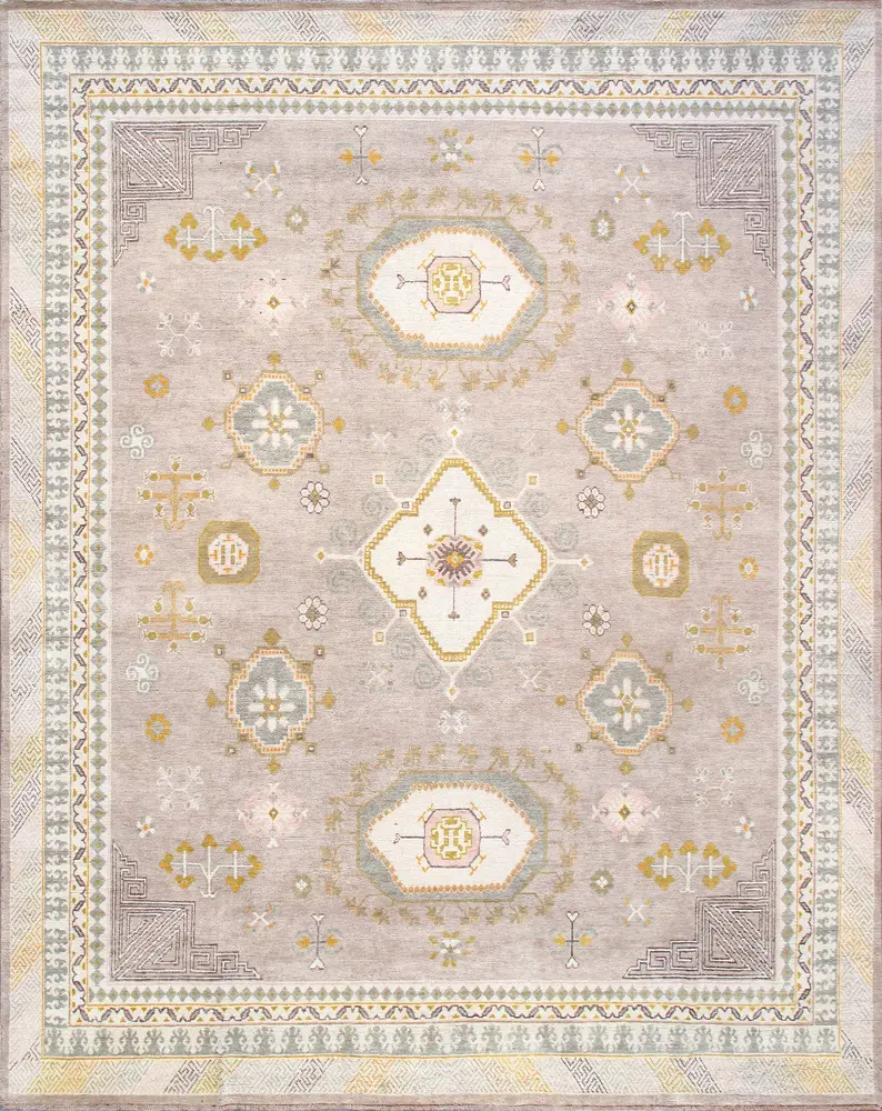 Pasargad Home Khotan Hand-Knotted Camel Wool Area Rug- 9' 1'' X 11'11''