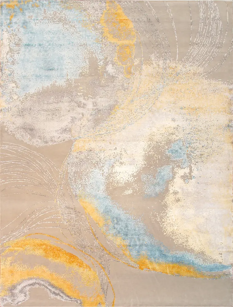 Pasargad Home Modern Hand-Knotted Beige Area Rug-10' 0'' X 14' 1''