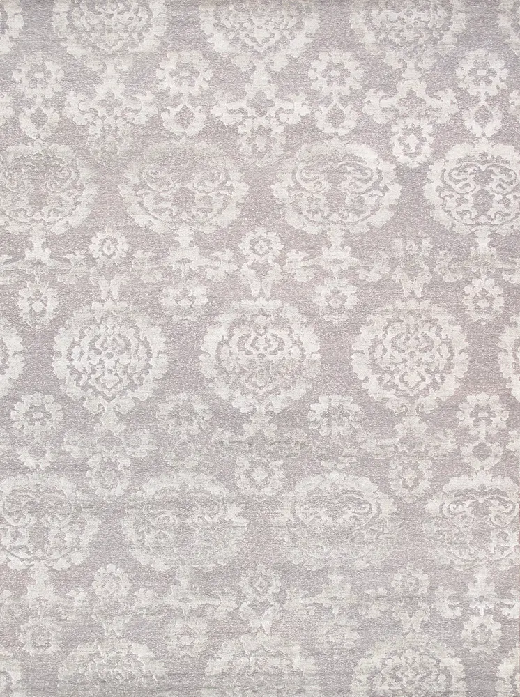 Pasargad Home Transitional Collection Hand-Knotted Silk & Wool Area Rug- 8' 9