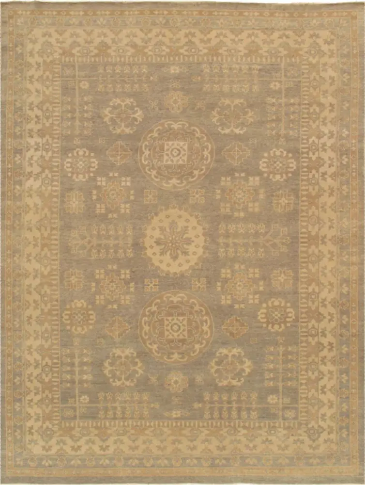 Pasargad Home Azerbaijan Collection Hand-Knotted Lamb's Wool Area Rug- 9' 4