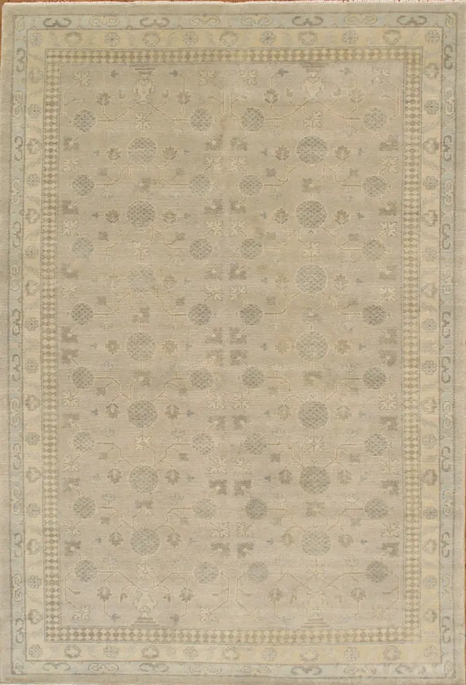 Pasargad Home Azerbaijan Collection Hand-Knotted Lamb's Wool Area Rug- 6' 2