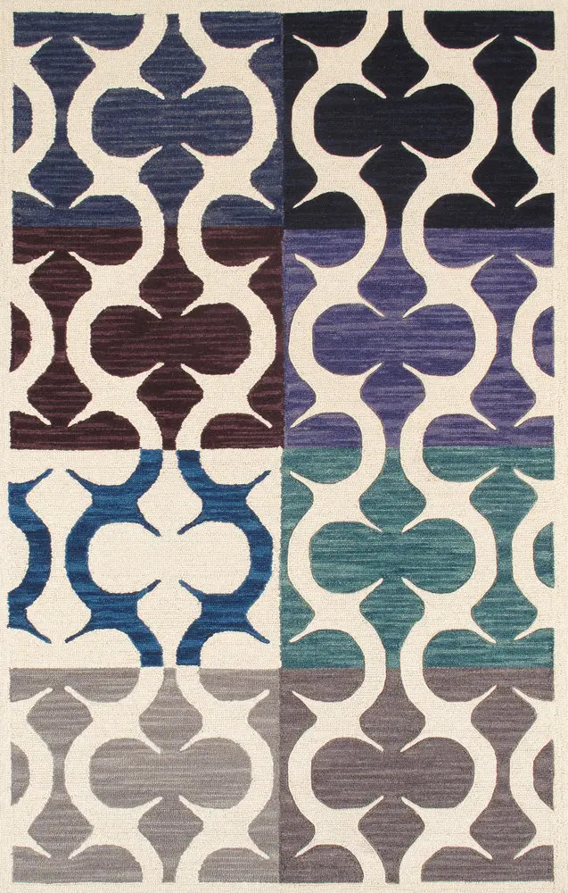 Pasargad Home Transitional Collection Hand-Tufted Lamb's Wool Area Rug- 5' 0