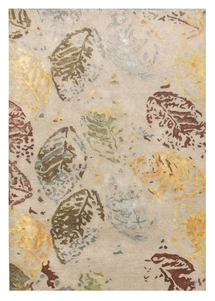 Pasargad Home Transitional Collection Hand-Tufted Silk Area Rug- 5' 0