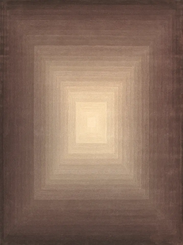 Pasargad Home Rodeo Collection Hand-Tufted Brown/Ivory Bsilk & Wool Area Rug- 8' 9