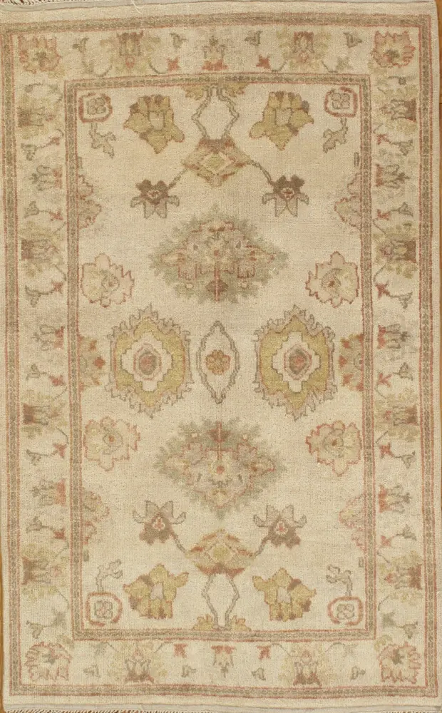 Pasargad Home Oushak Collection Hand-Knotted Lamb's Wool Area Rug- 3' 9