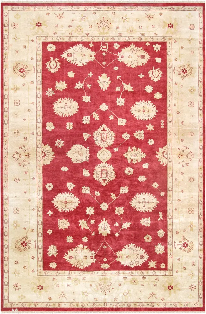 Pasargad Home Oushak Collection Hand-Knotted Lamb's Wool Area Rug- 11' 9