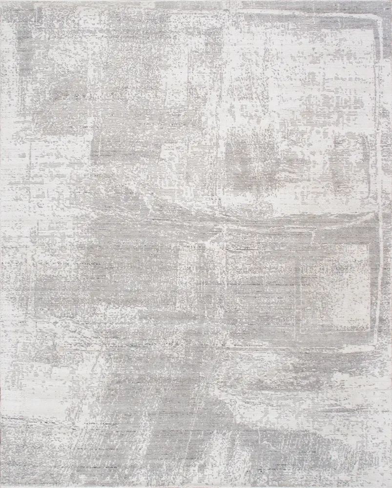 Pasargad Home Amari Collection Hand-Loomed Bsilk & Wool Ivory Area Rug- 8' 1