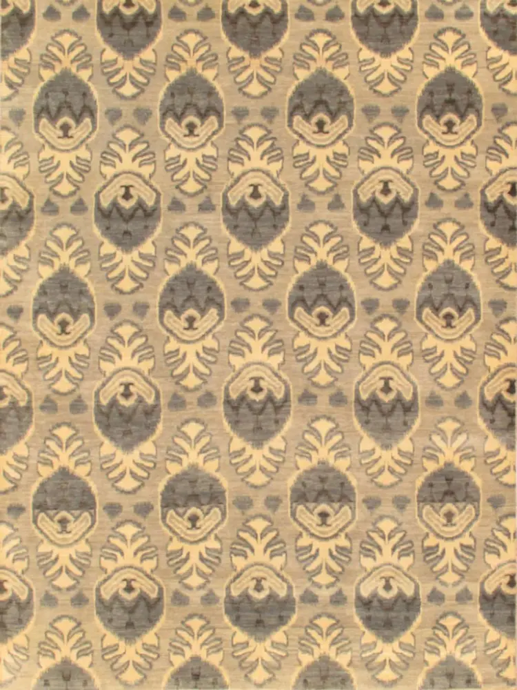 Pasargad Home Ikat Collection Hand-Knotted Lamb's Wool Area Rug- 8' 11