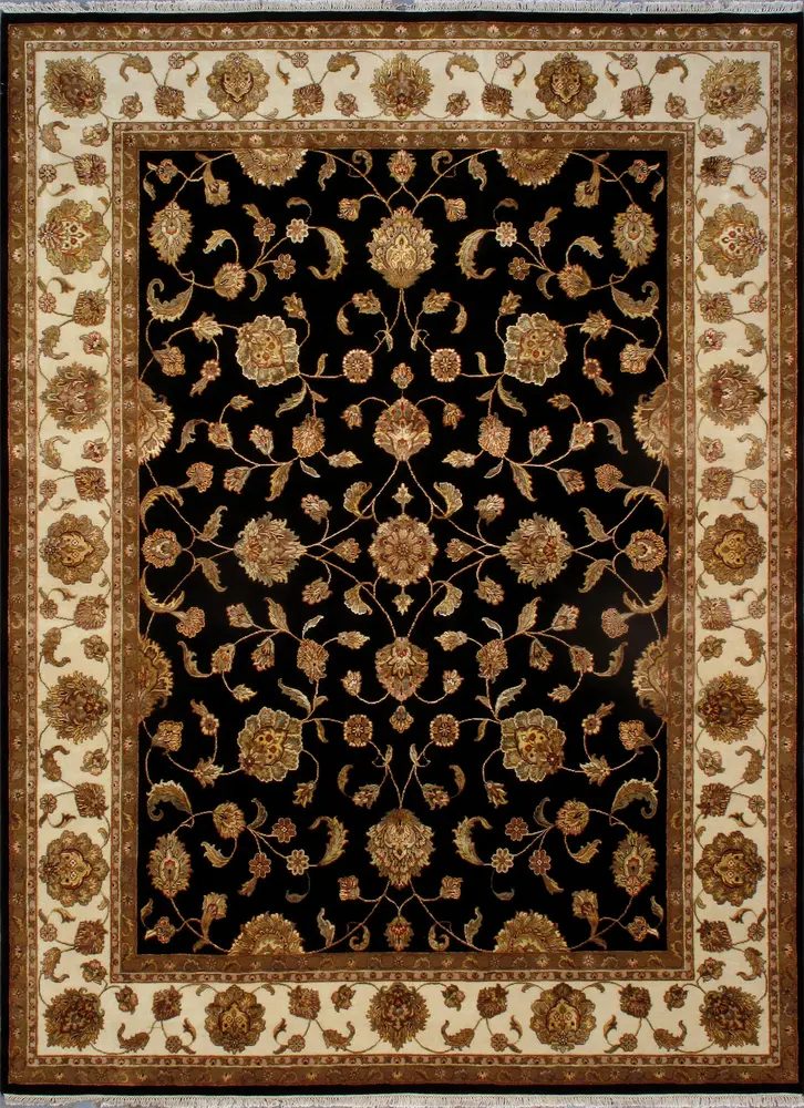 Pasargad Home Agra Collection Hand-Knotted Wool Area Rug- 8'11'' X 12' 2''