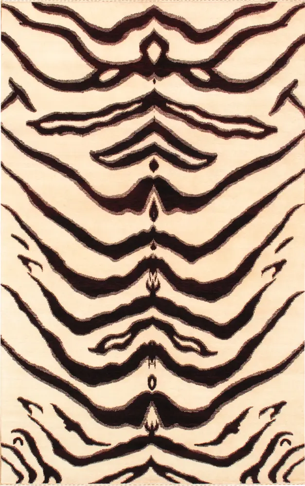 Pasargad Home Skin Collection Hand-Knotted Lamb's Wool Area Rug- 5' 0