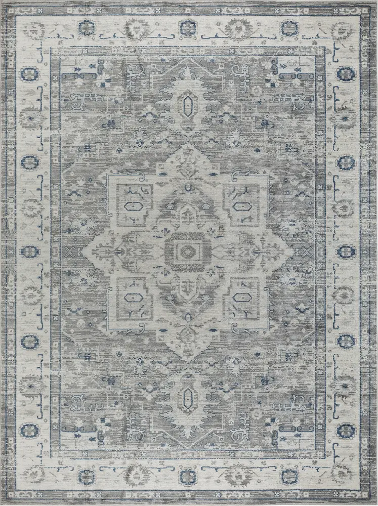 Pasargad Home Turkish Heritage Oriental Fabric Grey Area Rug- 8' 0