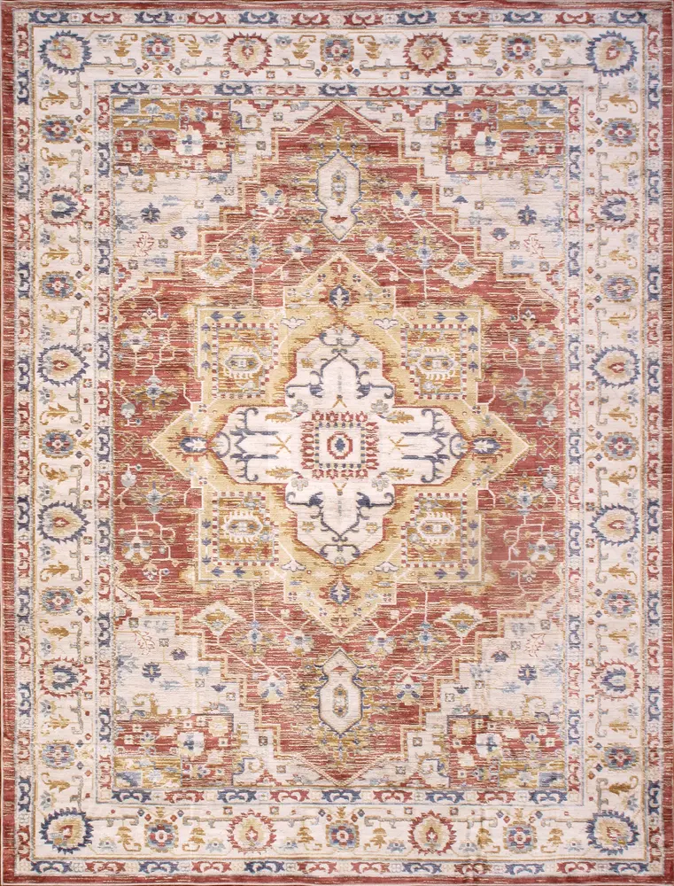 Pasargad Home Turkish Heritage Oriental Fabric Rust Area Rug- 4' 0
