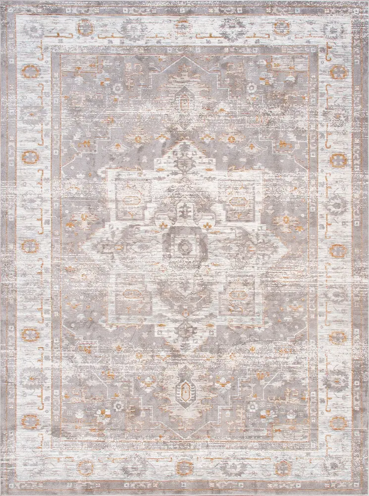 Pasargad Home Turkish Heritage Design Grey/Ivory Area Rug-10' 0'' X 14' 0''