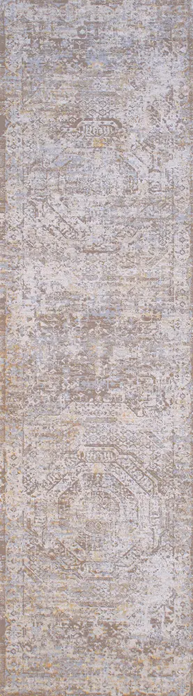 Pasargad Home Turkish Mamluk Transitiona Cream/Taupe Runner- 2' 2'' X 8' 0''