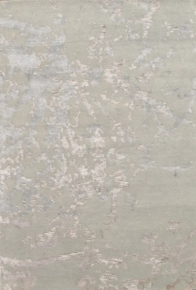 Pasargad Home Modern Collection Hand-Knotted Silk & Wool Area Rug- 4' 1