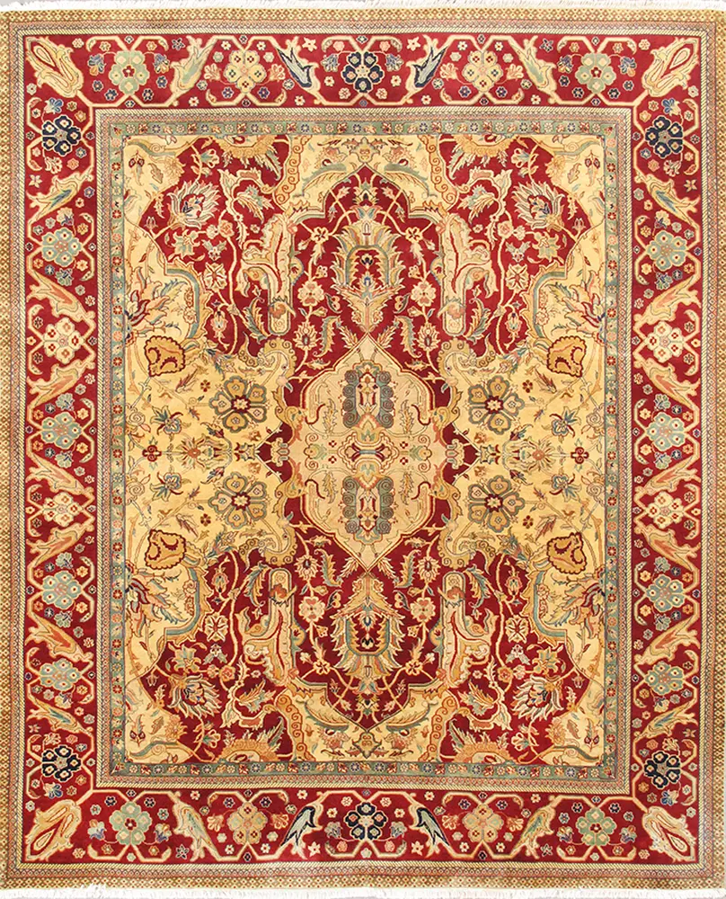 Pasargad Home Agra Collection Hand-Knotted Lamb's Wool Area Rug- 8' 0