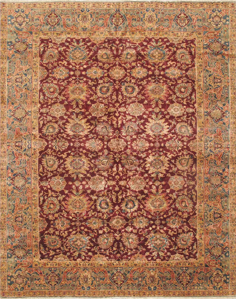 Pasargad Home Crown Jewel Agra Collection Hand-Knotted Lamb's Wool Area Rug-12' 4
