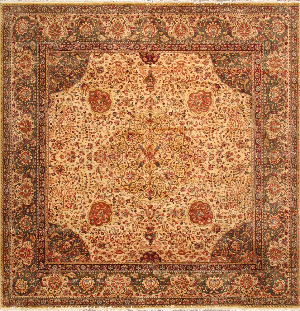 Pasargad Home Agra Collection Hand-Knotted Lamb's Wool Area Rug-10' 0