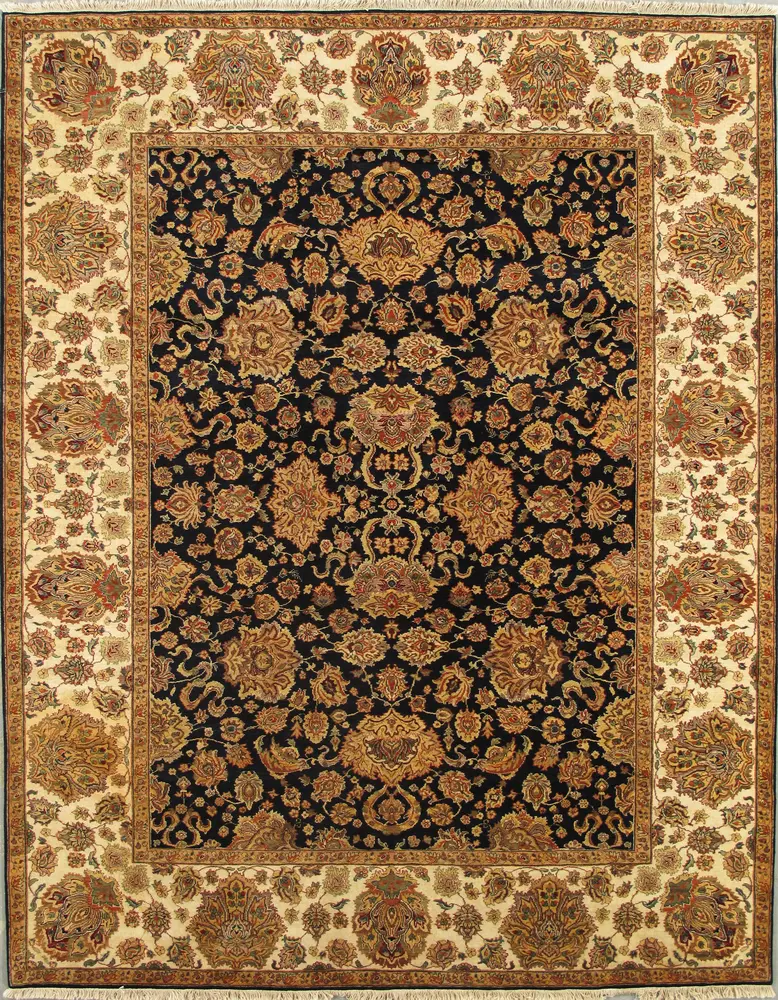 Pasargad Home Agra Collection Hand-Knotted Lamb's Wool Area Rug- 9' 0