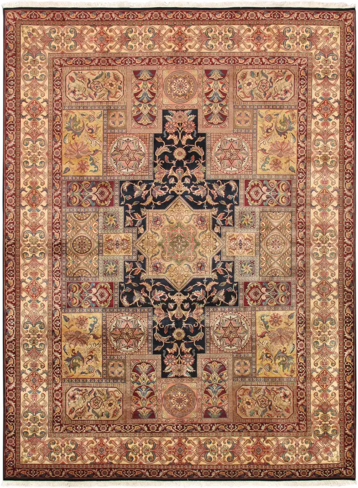 Pasargad Home Agra Collection Hand-Knotted Lamb's Wool Area Rug- 9' 2