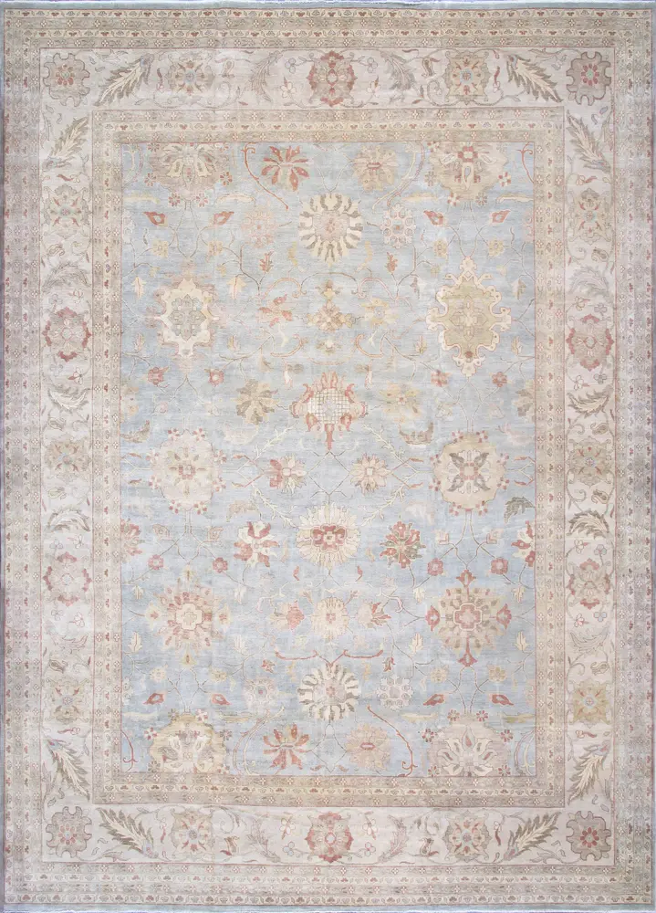 Pasargad Home Melody Collection Hand-Knotted Lamb's Wool Area Rug- 12' 3