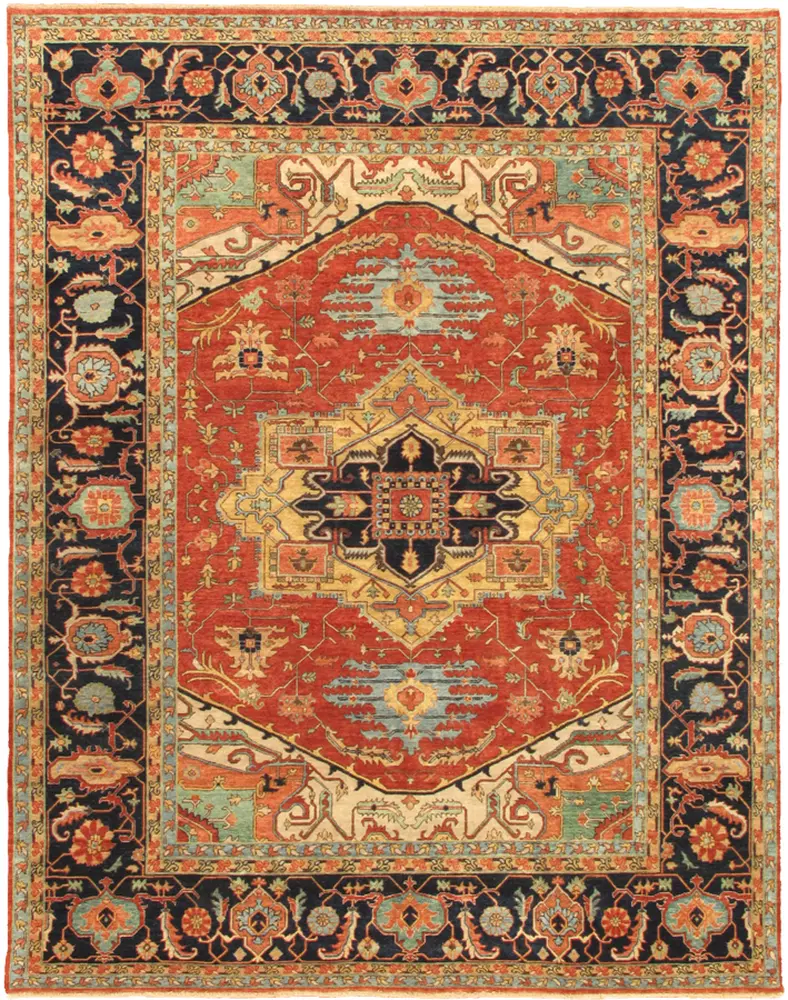 Pasargad Home Serapi Collection Hand-Knotted Rust Lamb's Wool Area Rug- 8'10'' X 12' 2''