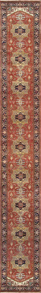 Pasargad Home Serapi Collection Hand-Knotted Rust Lamb's Wool Runner- 2' 7'' X  8' 3''