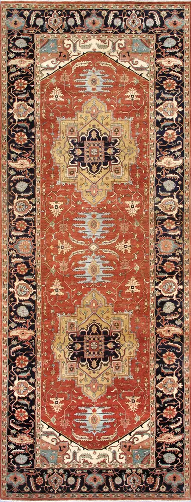Pasargad Home Serapi Collection Hand-Knotted Rust Lamb's Wool Area Rug- 6' 1'' X 16' 1''