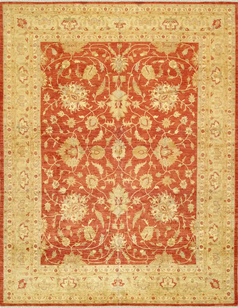 Pasargad Home Denver Hand-Knotted Rust Lamb's Wool Area Rug-11'11