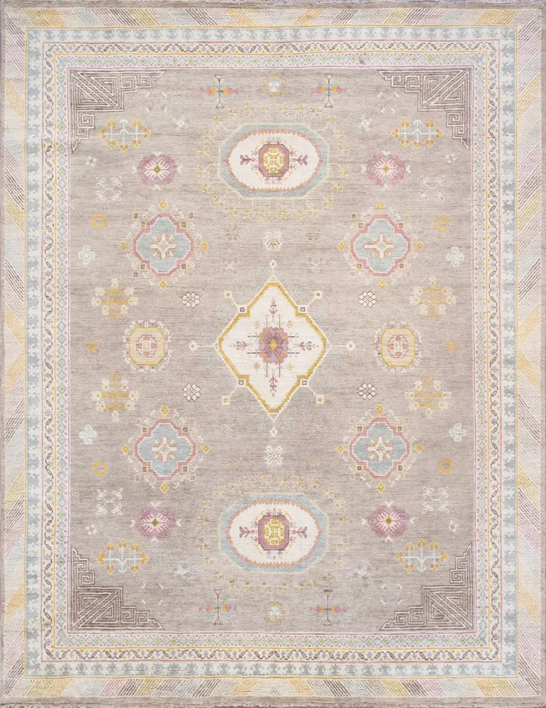 Pasargad Home Khotan Collection Hand-Knotted Camel Wool Area Rug- 9' 1'' X 12' 0''